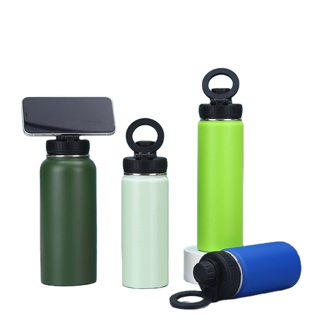 Magnetic Stainless Steel Eco-Friendly Water Bottle Mobile Phone Holder Magsafe Thermos Flask Tripod Insulated Business Gift