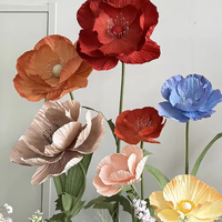 Fleurs géantes haut de gamme pour la maison mariage magasin décoration papier artificiel coquelicot photographie accessoires fenêtre affichage