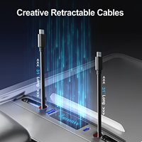 Meilleurs cadeaux Tesla Model 3 Y voiture USB Hub Type-C chargeur rapide rétractable PD 27W câble Lightning accessoires de voiture