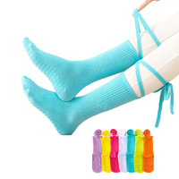 Chaussettes de sport antidérapantes en coton pour femme, modèle Solid Crew Cross Tie, écologiques, pour yoga, pilates, danse, personnalisables