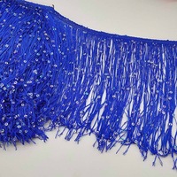 Brillant 20cm Nylon Gland Sequin Chainette Franges Lacets Garniture pour Robe De Danse Crypté Épaissi