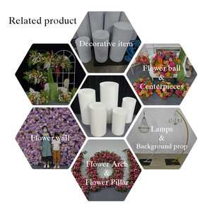 Elegante soporte de flores de hierro forjado <span class=keywords><strong>Vintage</strong></span>, nueva decoración de pasillo de boda cilíndrica fina para compromiso, centro comercial, evento, ventana, accesorio de exhibición - Product Image 5