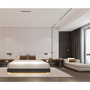 Factory Direct <b>Sale</b> Custom King <b>Queen</b> Size Low-Profile Platform Wooden Panel <b>Bed</b> Frame High-End 5 Star Hotel Apartment - Product Image 3