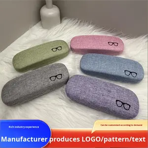 Boîte de rangement pour lunettes de myopie simple et fraîche, anti-pression, coque rigide en lin, étui de transport en gros - Product Image 3