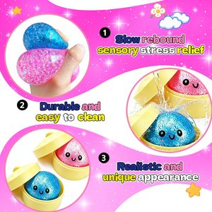 Glitter Dumpling <b>Squishy</b>, 2026 Upgrade Dumling Mystery Box, Colorful Dumplings Stress Balls Fidget Squeeze Toy for Birthday Gift - Product Image 3
