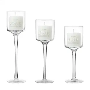 Bulk Candle Holder Trade Wine Glass Candle Holder Glass Candle Holders High Foot Candlestick Restaurant Floating Candle Cup