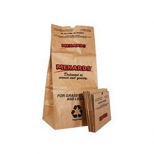 Sacs à déchets de jardin en papier kraft à 2 couches, très résistants, de 30 gallons, avec cordon de serrage, logo personnalisable, vente en gros - Product Image 1