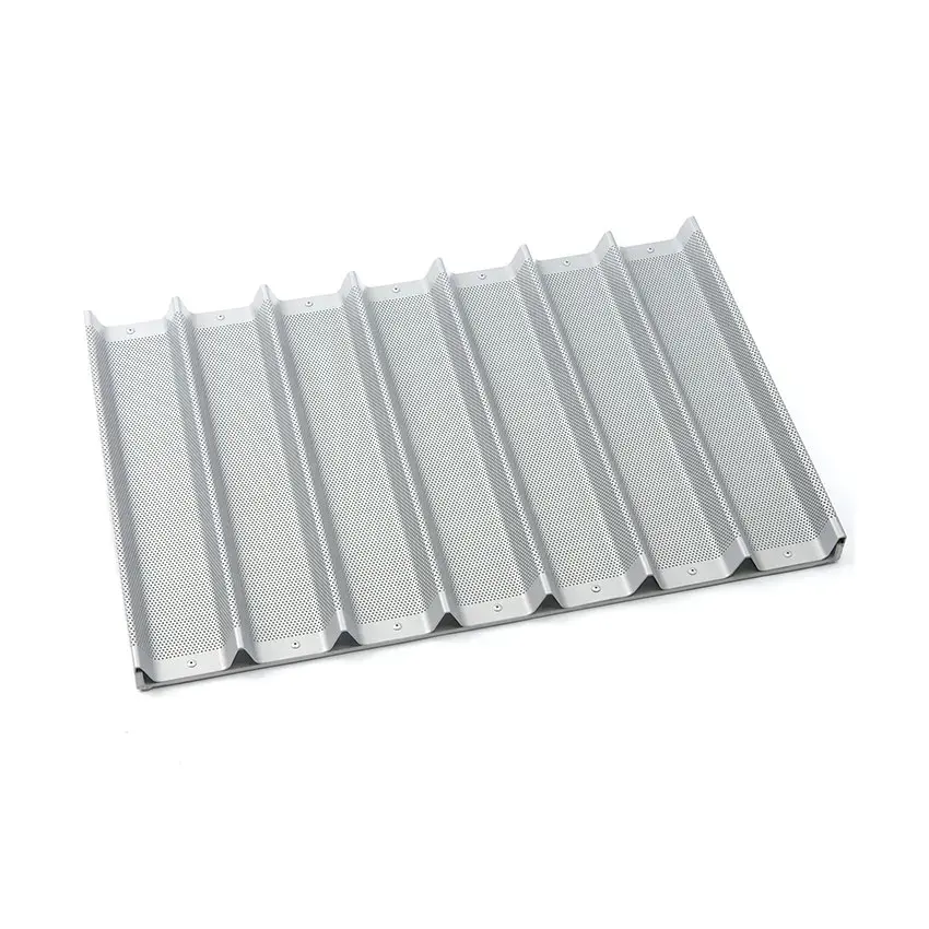 Antihaftbeschichtete aluminium-perforierte 7-Reihen-Brauchenform/Baguette-Tablett-Form