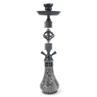 Nouvelle Conception Chicha Noire à 2 Tuyaux, Narguilé Complet en Alliage d'Aluminium pour Grossistes