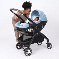 Poussette pliable professionnelle Kidilo S366 avec cadre en alliage d'aluminium, siège auto multifonctionnel et sécurisé pour bébés de 0 à 6 mois