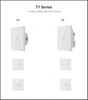 SONOFF — interrupteur électrique sans fil T1 T2 T3 T0 TX, avec Wifi, led tactile 1/2/3C, pour maison intelligente, fonctionne avec Alexa IFTTT