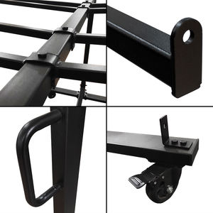 Chariot de chaise de stockage de chaise pliante en métal simple et double couche avec des roues de frein - Product Image 4