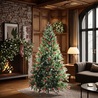 Offre Spéciale 7.5 FT Arbre de Noël géant de haute qualité pré-éclairé LED Pomme de pin Décoration Taille personnalisée Écologique