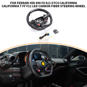 <span class=keywords><strong>Volant</strong></span> en fibre de carbone sèche LED pour <span class=keywords><strong>Ferrari</strong></span> <span class=keywords><strong>458</strong></span> F8 488 812 GTC4 California T F12 FF, accessoires de véhicule - Product Image 6