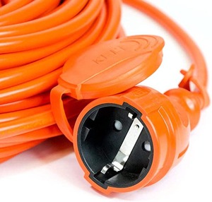 10m Extension Rubber PVC Cable <strong>Schuko</strong> to Safety Plug Socket <strong>with</strong> IP44 Protective Cap - Product Image 6