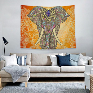 2020 nueva llegada Impresión Digital 3d impreso Hippie de elefante moderno barato <span class=keywords><strong>Mandala</strong></span> indio en Star tapiz de pared colgante - Product Image 2