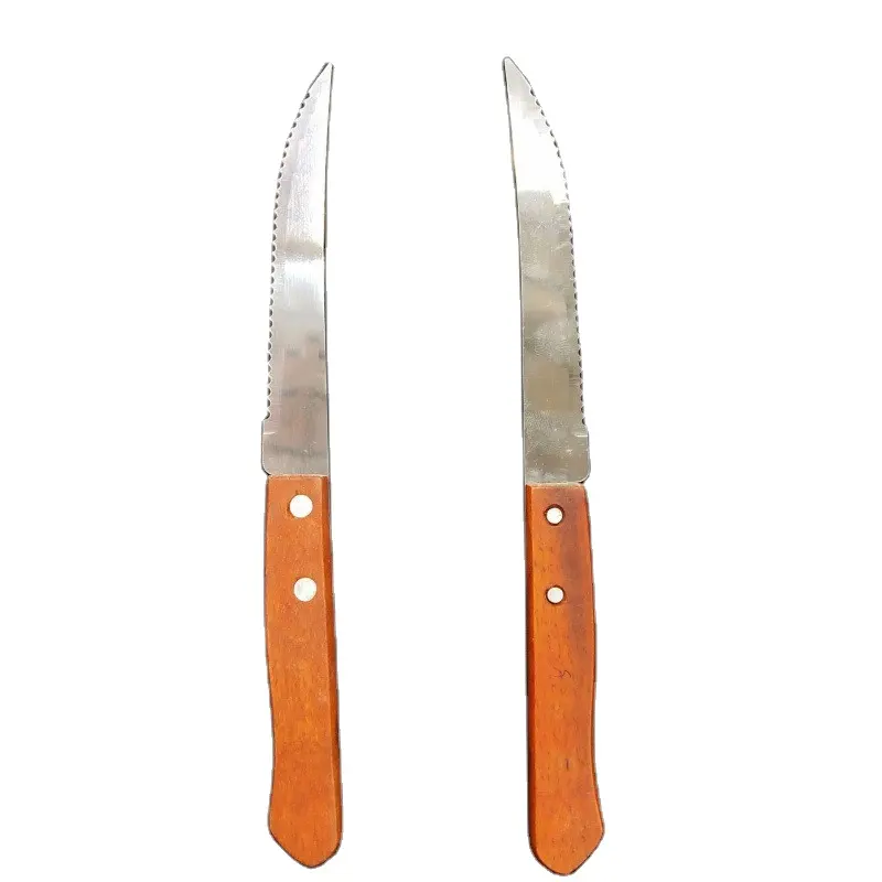 Novedades, venta al por mayor, mango de madera de acero inoxidable, cuchillo para pelar frutas de cocina de 8 pulgadas, Mini cuchillo para frutas