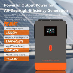 PowMr 10KW 13.2KW 48V Onduleur hybride à onde sinusoïdale pure double MPPT On/Off Grid pour système d'énergie solaire POW-HVM13.2M Hybride - Product Image 3