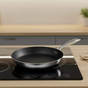 Poêle à frire en acier inoxydable 28 cm antiadhésive compatible induction pour la friture - Product Image 2