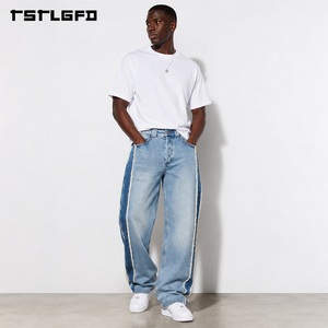 Pantalon de jogging cargo ample coupé-cousu en molleton épais 400 g/m², délavage vintage, style streetwear oversize, vente en gros - Product Image 1