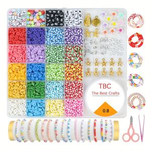 Perles en argile souple de style bohème calibre 26 pour DIY, accessoires pour bracelet, perles espacées et en vrac, ensemble de perles en plastique - Product Image 3