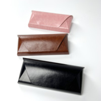 Étui à lunettes rectangulaire en cuir PU grainé noir fait main pour présentation et emballage, pochette de mode en EVA pour lunettes