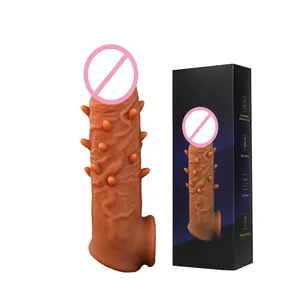Condom Silicone Penis with Realistic Lines and Veins, Your Cock Diameter Increases by up to 30% After Wearing Dildo Products