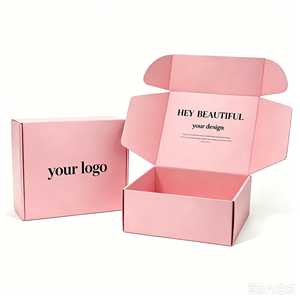 Caja de Envío de Cartón Corrugado Rosa Personalizada, Caja de Embalaje Reciclable para Comercio Electrónico, Caja de Regalo para Envíos por Correo para Cuidado de la Piel, Maquillaje y Pequeñas Empresas - Product Image 1
