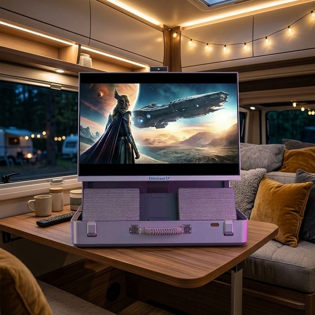 Suitcase TV 27 Inch Android 15 12H Long Battery 178 Degree Viewing Angle 10 Point Touch LED Screen Portable Smart TV