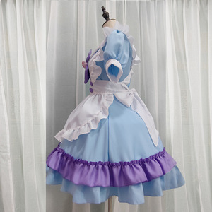 Costume de demoiselle d'honneur pour femmes, robe Lolita à manches courtes, tablier, couvre-chef, tenue de Cosplay pour fête d'halloween, robe de <span class=keywords><strong>princesse</strong></span> - Product Image 3