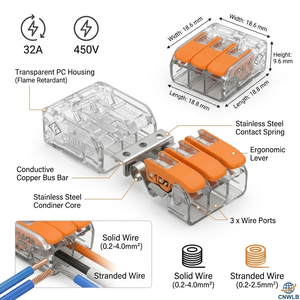 <strong>221</strong> Cable Connector 6mm 4mm Power Application ABS Housing Models 41A <strong>221</strong>-<strong>412</strong> <strong>221</strong>-413 <strong>221</strong>-415 <strong>221</strong>-615 <strong>221</strong>-2411 Connectors - Product Image 2