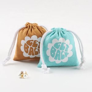 Custom <b>White</b> Logo Printed Mini Gift Cotton Packaging Jewelry <b>Bag</b> Eco Friendly Dust Drawstring Muslin Cotton Pouch <b>Bag</b> - Product Image 6