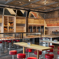 Vitrine de boulangerie moderne - Bois et acrylique avec éclairage LED, alliant style industriel et rustique. Boulangeries et Cafés Artisanaux de Qualité Supérieure Fabriqués en Usine