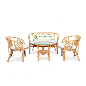 Bahama #23 Modular Asian <b>Antique</b> Rattan Living Set <b>Armchair</b> Sofa Coffee Table Comfortable Elegant for Living Room Home Hotel - Product Image 2