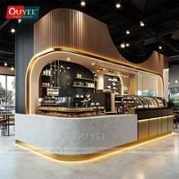 Comptoirs de café commerciaux - Meubles personnalisés en bois pour bar à café - Designs sur mesure - Design d'intérieur gratuit - Marque OUYEE - Fabrication directe