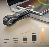 Pequeño llavero portátil de carga corta tipo C y cable trenzado de nailon SYNC Cable de cargador USB C Compatible con Samsung S9 S8