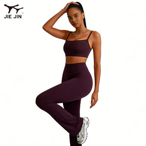जिजिजिन अनुकूलित नरम उच्च कमर सांस लेने योग्य त्वरित शुष्क खेल फोले लेगिंग 2 टुकड़ा सेट - Product Image 3