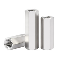 DIN 6334 Hex Coupling Nut M3-M36 Stainless Steel 304 Plain Finish Long Connecting Nut for Threaded Rod ANBOR