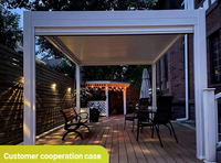 Pergola de jardin de luxe en alliage d'aluminium avec revêtement imperméable et ouverture automatique pour écran de jardin