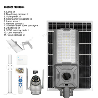 Éclairage Solaire Intelligent 800W 4G WiFi d'Extérieur avec Détecteur de Mouvement, Mural Tout-en-Un, Projecteur Solaire et Caméra de Sécurité CCTV