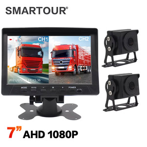 Smartour araç içi kamera AHD 1080p kaydedici 7 inç ekran döngü kayıt park otomatik akıllı Dash kamera Dvr kamyon Rv van otobüs - Product Image 1