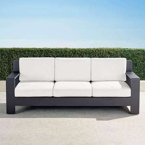 Muebles de Jardín Modernos de Aluminio Cepillado, Sofá de Metal para Exteriores con Cojín - Product Image 3