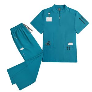 Hôpital personnalisé infirmière et médecin soins infirmiers gommage médical-élégant, doux et confortable deux pièces durables <span class=keywords><strong>Spa</strong></span> uniformes ensembles - Product Image 3