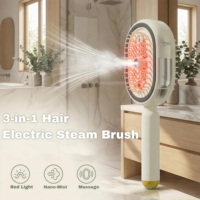Brosse à vapeur électrique améliorée 2026, peigne massant à coussin d'air électrique avec pulvérisation, brosse à cheveux antistatique à lumière rouge avec pulvérisation d'eau