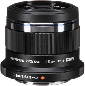 OM SYSTEM Olympus <strong>M</strong>.<strong>Zuiko</strong> Digital 45mm F1.8 Black Telephoto Micro Four Thirds Non-Full Frame System Camera Compact Design - Product Image 3