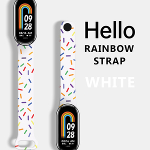 BEEFLYPOWER Nouveau Bracelet Sport en Silicone Liquide Effet Goutte de Pluie Arc-en-ciel pour Xiaomi <span class=keywords><strong>Mi</strong></span> Band 8 7 6 5 4 3 Accessoires - Product Image 1