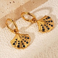 Boucles d'oreilles pendantes en forme de coquillage scintillant plaqué or 18 carats, fabrication OEM personnalisée