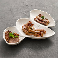 Assiette de service en céramique haut de gamme, style américain, à trois compartiments, pour hôtels et restaurants, idéale pour les plats froids et les snacks.