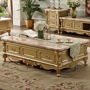 โต๊ะ<span class=keywords><strong>กาแฟ</strong></span>สไตล์ยุโรปหรูหราหรูหราหรูหรามีขาตั้งทีวีสีทองหินอ่อน - Product Image 2