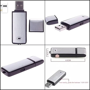 Mini Ghi Âm Giọng Nói USB Ổ Đĩa Flash 128Kbps 8GB Không Có Ánh Sáng Nhấp Nháy Khi Ghi Âm Thiết Bị Nghe Ghi Âm - Product Image 2